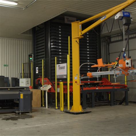 Single Tower for Sheet Metal Storage. Automated 